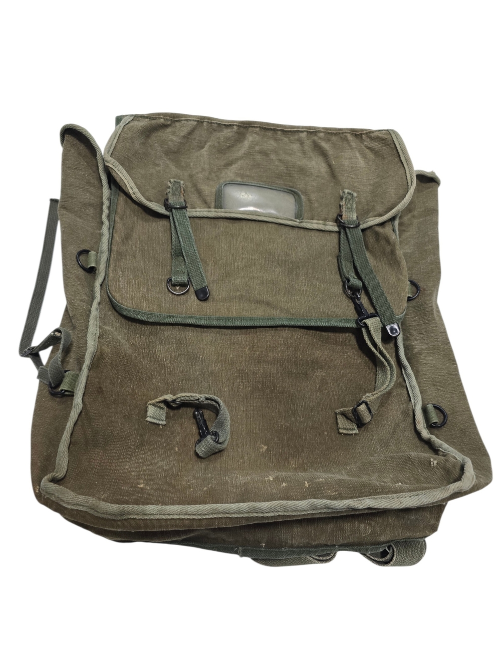 Vintage Italian Alpine Mountain Rucksack Military-Style Olive Green Backpack